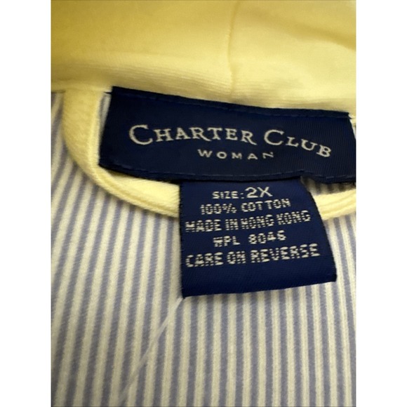 Charter Club Intimates L Robe Easter Spring Yellow Carrot Bunny Embroidered Wrap - Picture 7 of 10